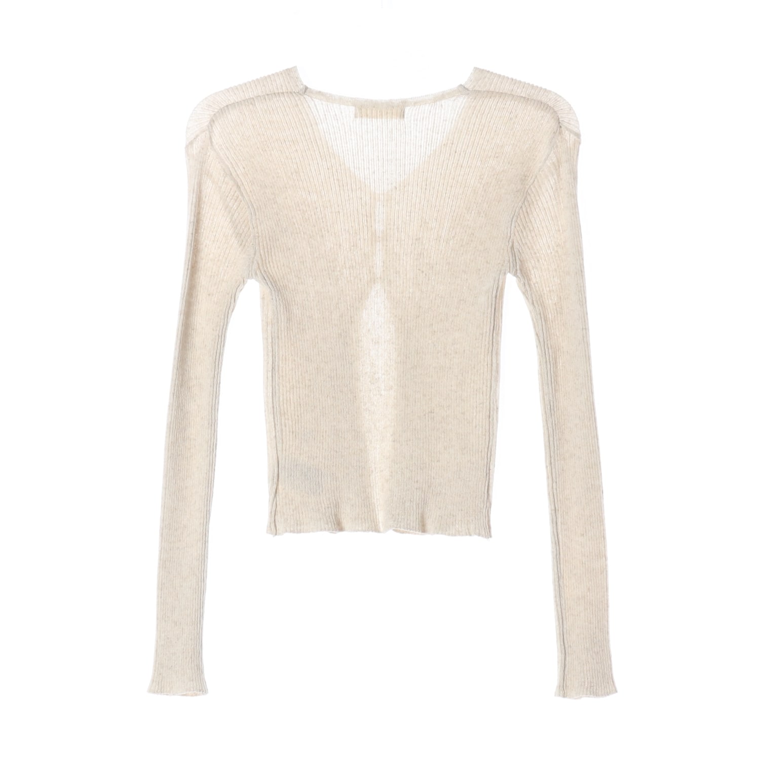 리엘 24SS 린넨 블렌드 리브드 썸머 니트 가디건 이미지 2
