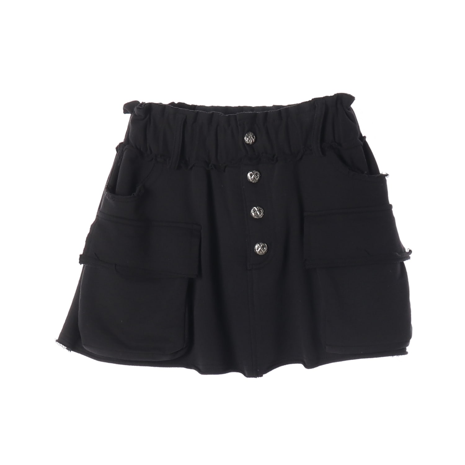 엘이이와이 LEEY 23FW RIVET 리벳 카고 미니 스웻 스커트 블랙 이미지 1