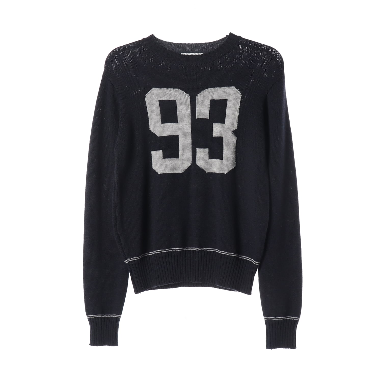 파르티멘토 24FW 93 콜라주 자카드 니트 크루넥 딥 네이비 이미지 1