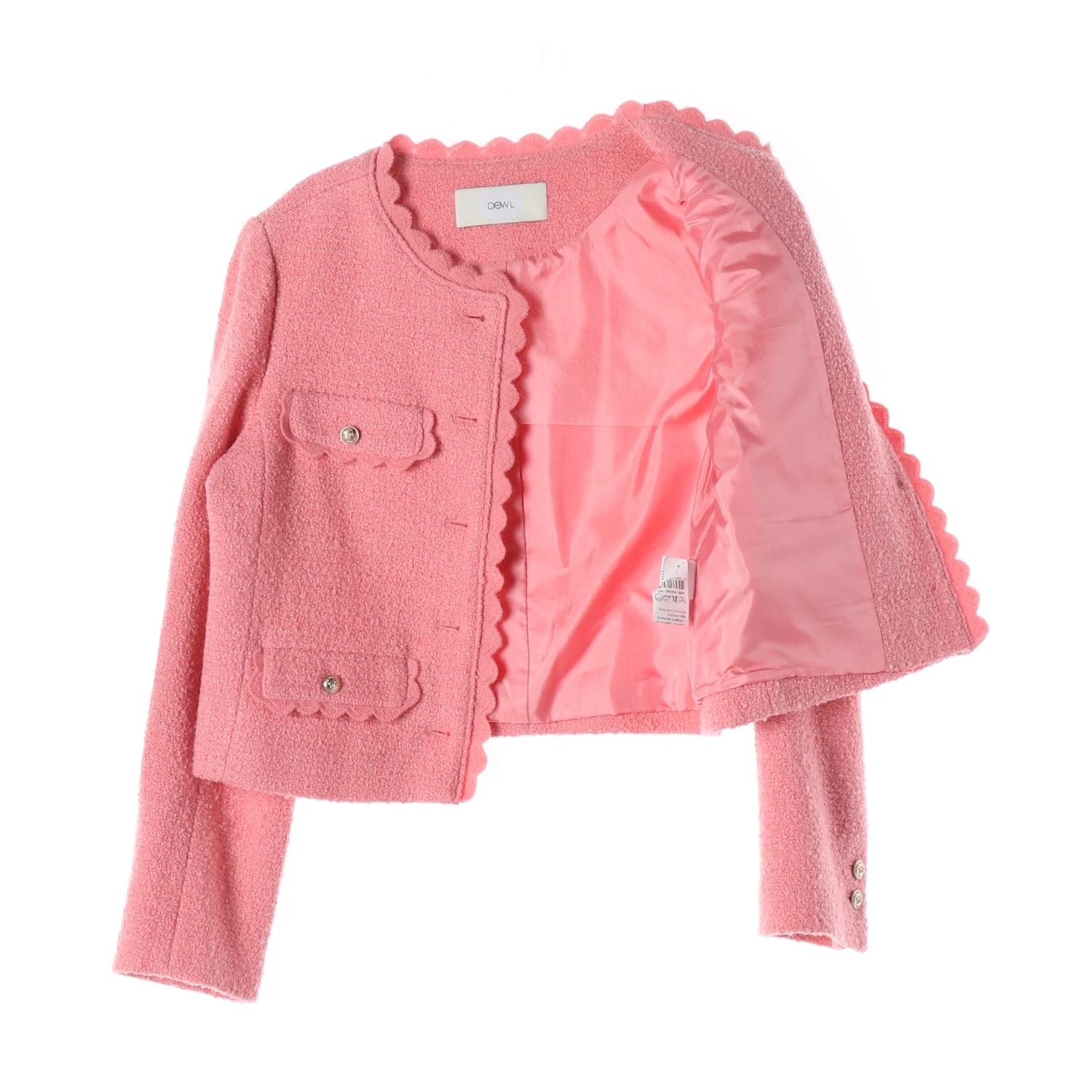 듀엘 22FW 울 블렌드 부클레 자켓 트위드 재킷 핑크 이미지 2