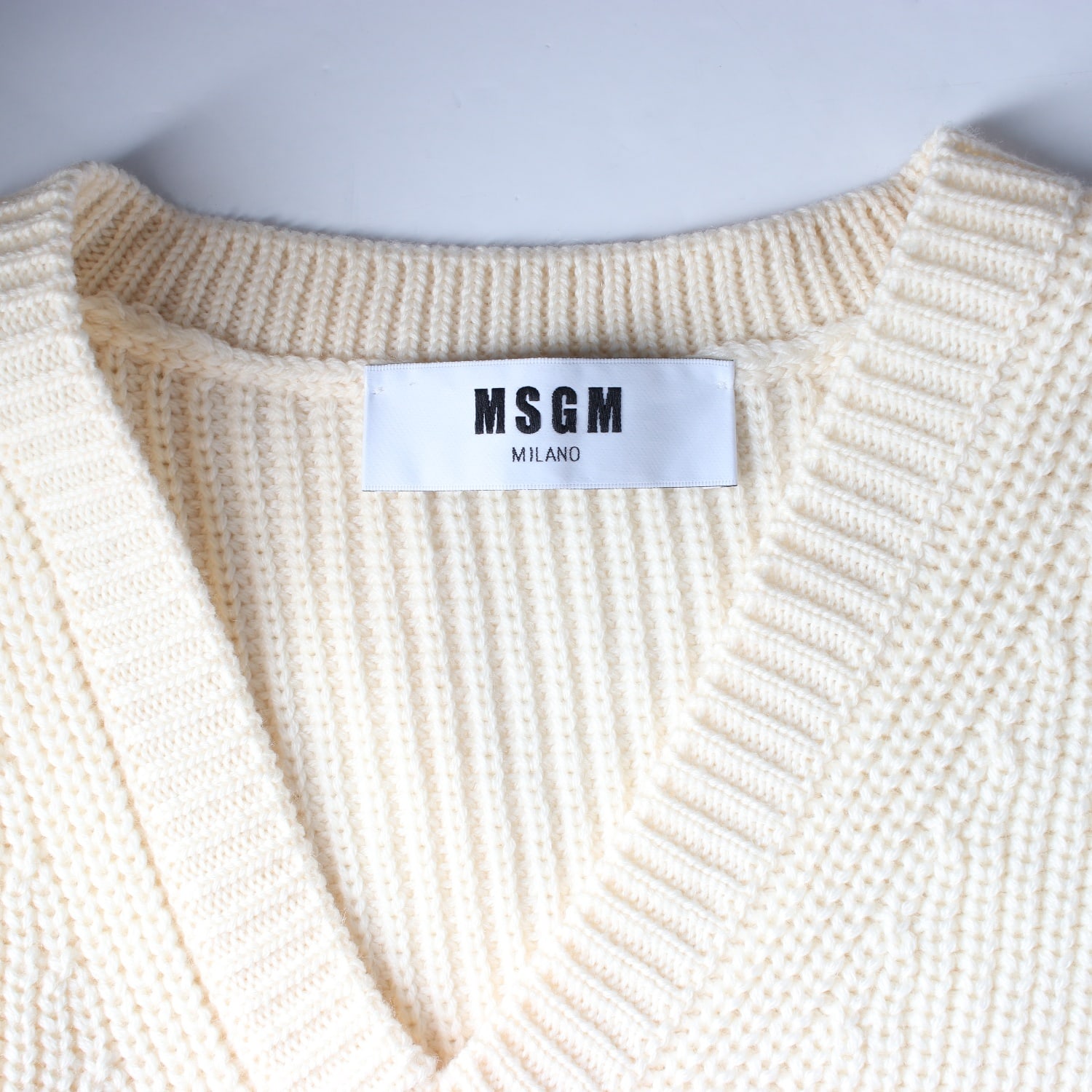 엠에스지엠 MSGM 울 100% 패치워크 브이넥 니트 조끼 베스트 이미지 3