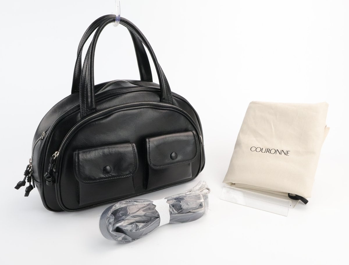 쿠론 Buttony Tote 33 블랙 레더 토트백 숄더백 상세 이미지 1