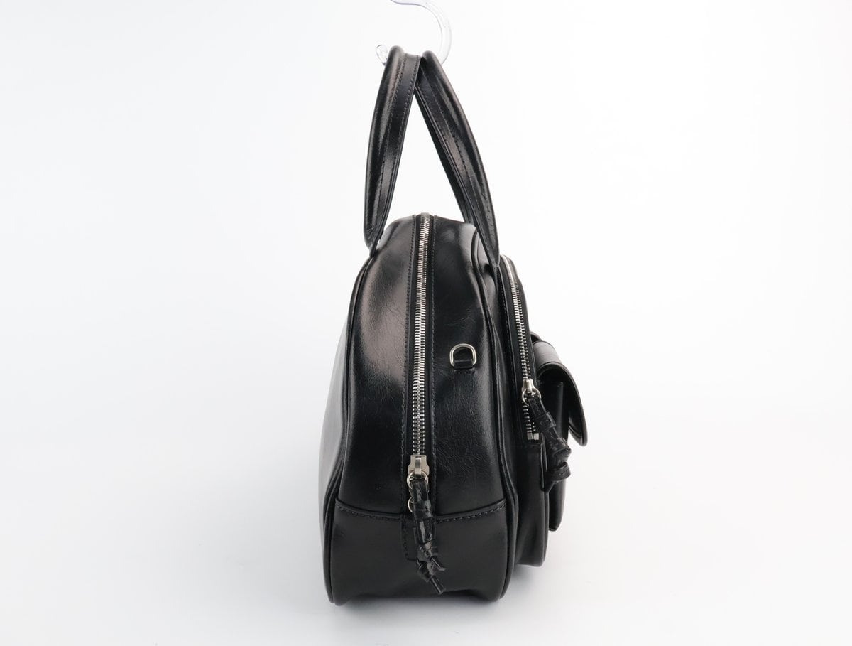 쿠론 Buttony Tote 33 블랙 레더 토트백 숄더백 상세 이미지 2