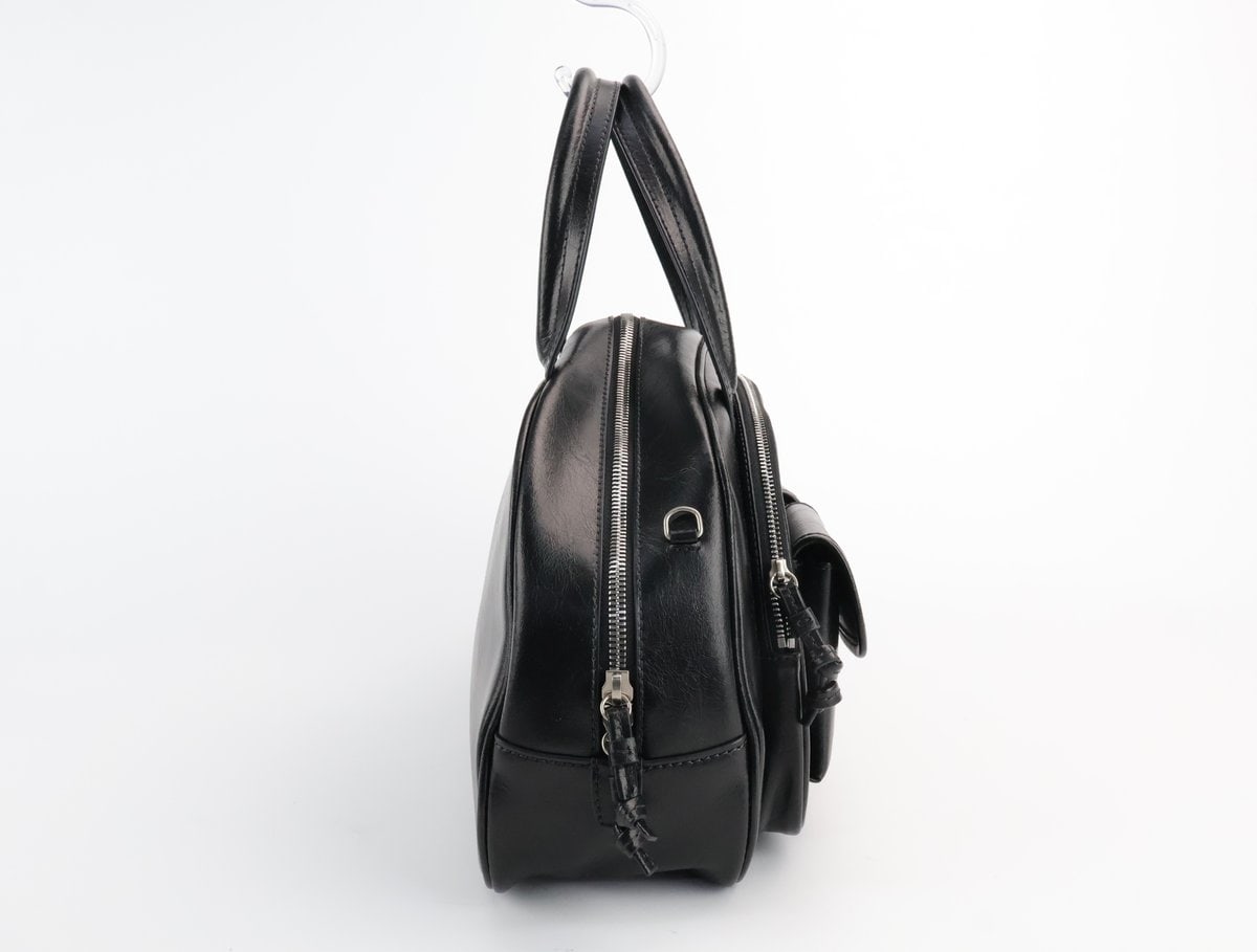 쿠론 Buttony Tote 33 블랙 레더 토트백 숄더백 이미지 2
