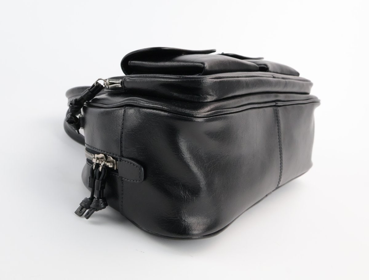 쿠론 Buttony Tote 33 블랙 레더 토트백 숄더백 이미지 5