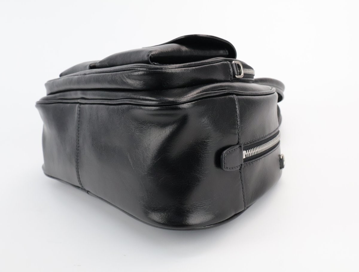 쿠론 Buttony Tote 33 블랙 레더 토트백 숄더백 이미지 6
