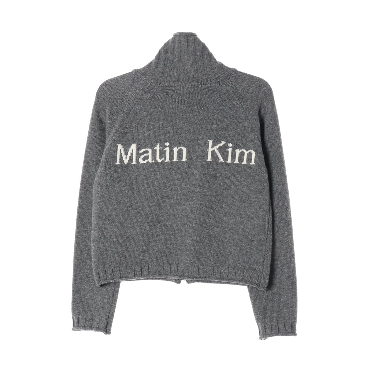 마뗑킴 22FW 캐시미어 블렌드 스펠 포인트 니트 집업 가디건 그레이 상세 이미지 2