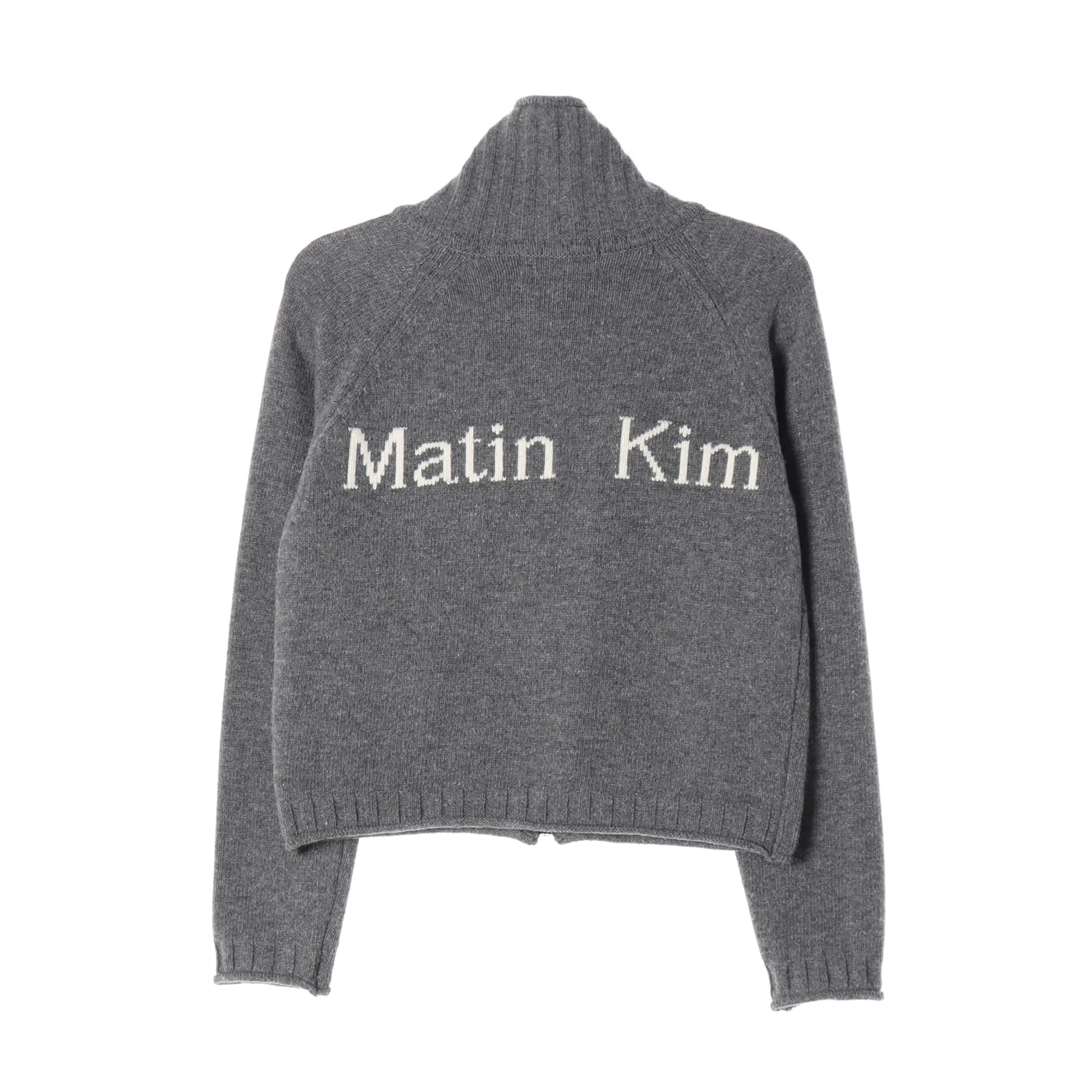 마뗑킴 22FW 캐시미어 블렌드 스펠 포인트 니트 집업 가디건 그레이 이미지 2
