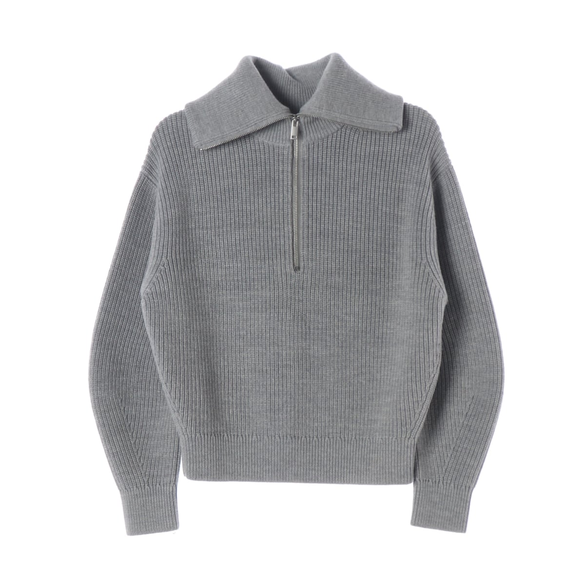 코스 22FW 울 블렌드 하프집업 카라 니트 그레이 상세 이미지 1
