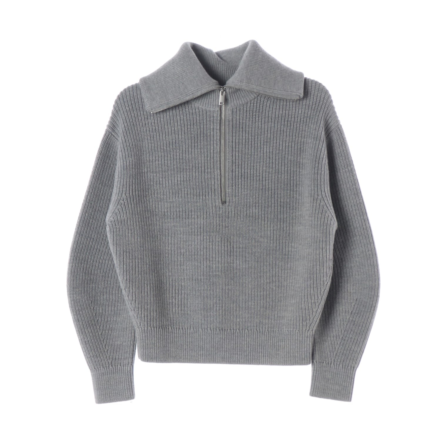 코스 22FW 울 블렌드 하프집업 카라 니트 그레이 이미지 1