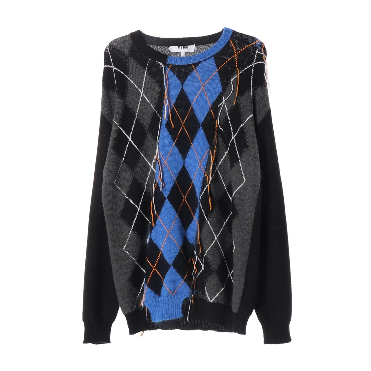 엠에스지엠 MSGM 디스트레스드 아가일 패턴 모헤어 니트 스웨터 상세 이미지 1