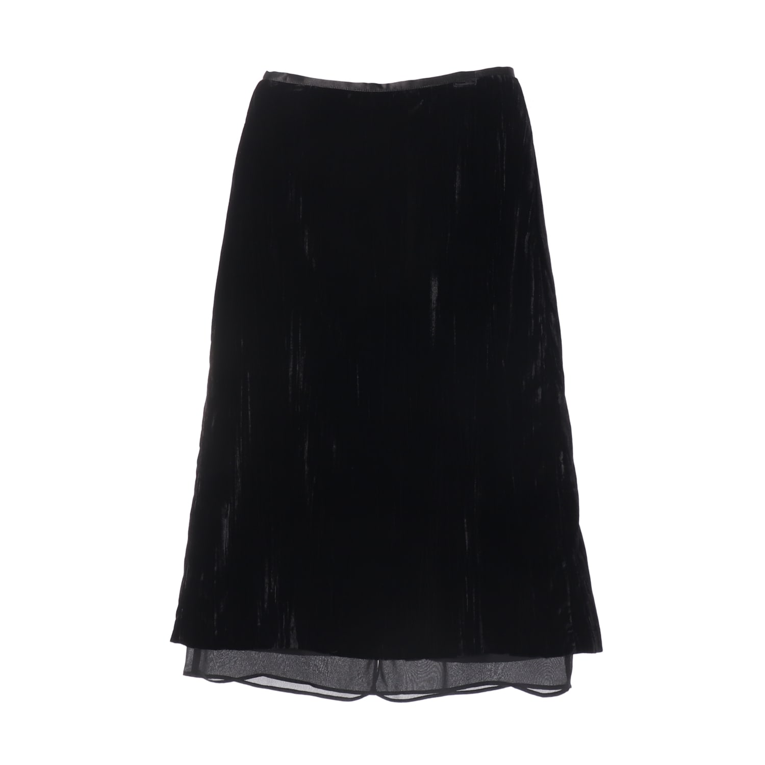 언에디트 24FW 링클 벨벳 레이어드 스커트 이미지 1