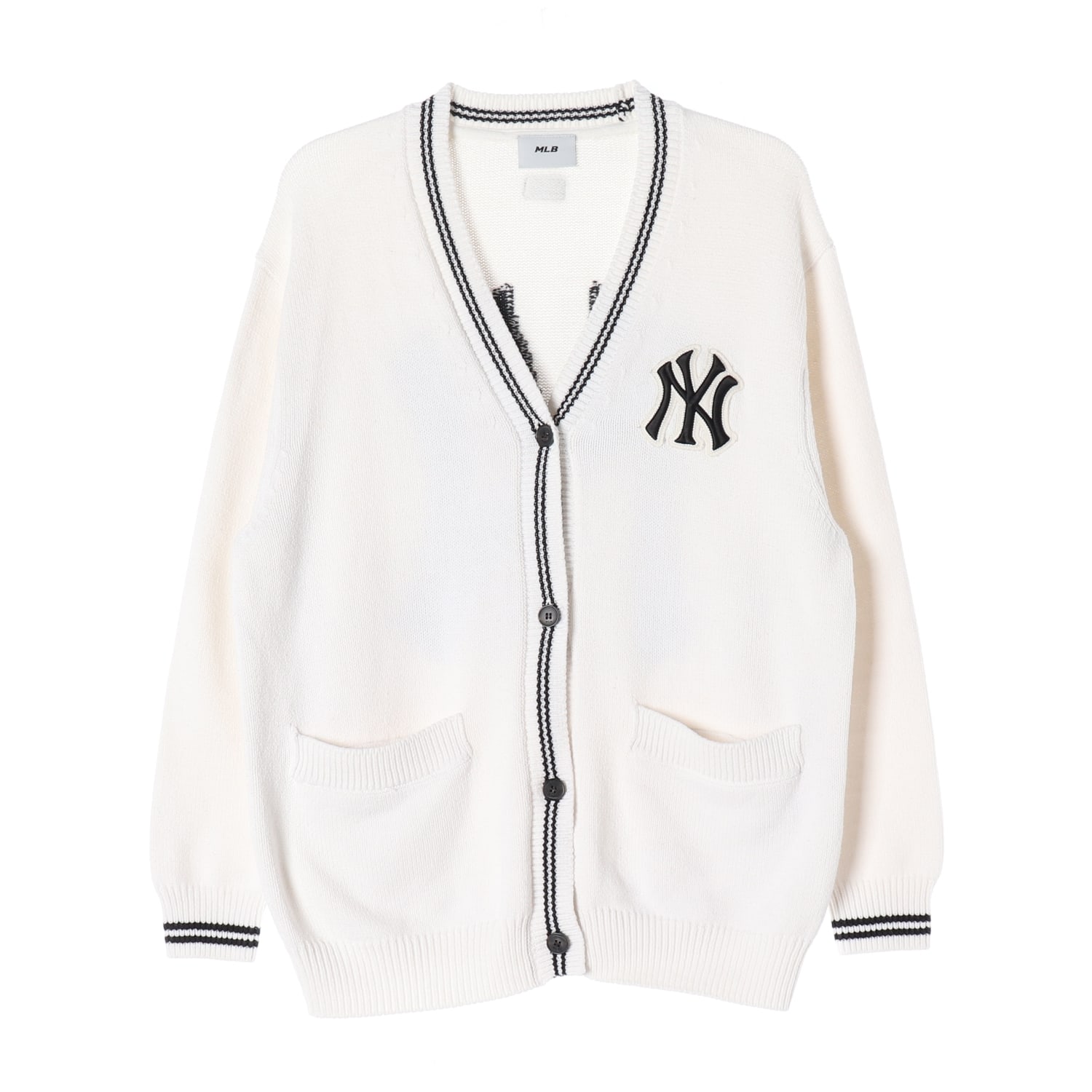 엠엘비 MLB 21FW 뉴욕 양키스 로고 니트 가디건 아이보리 이미지 1