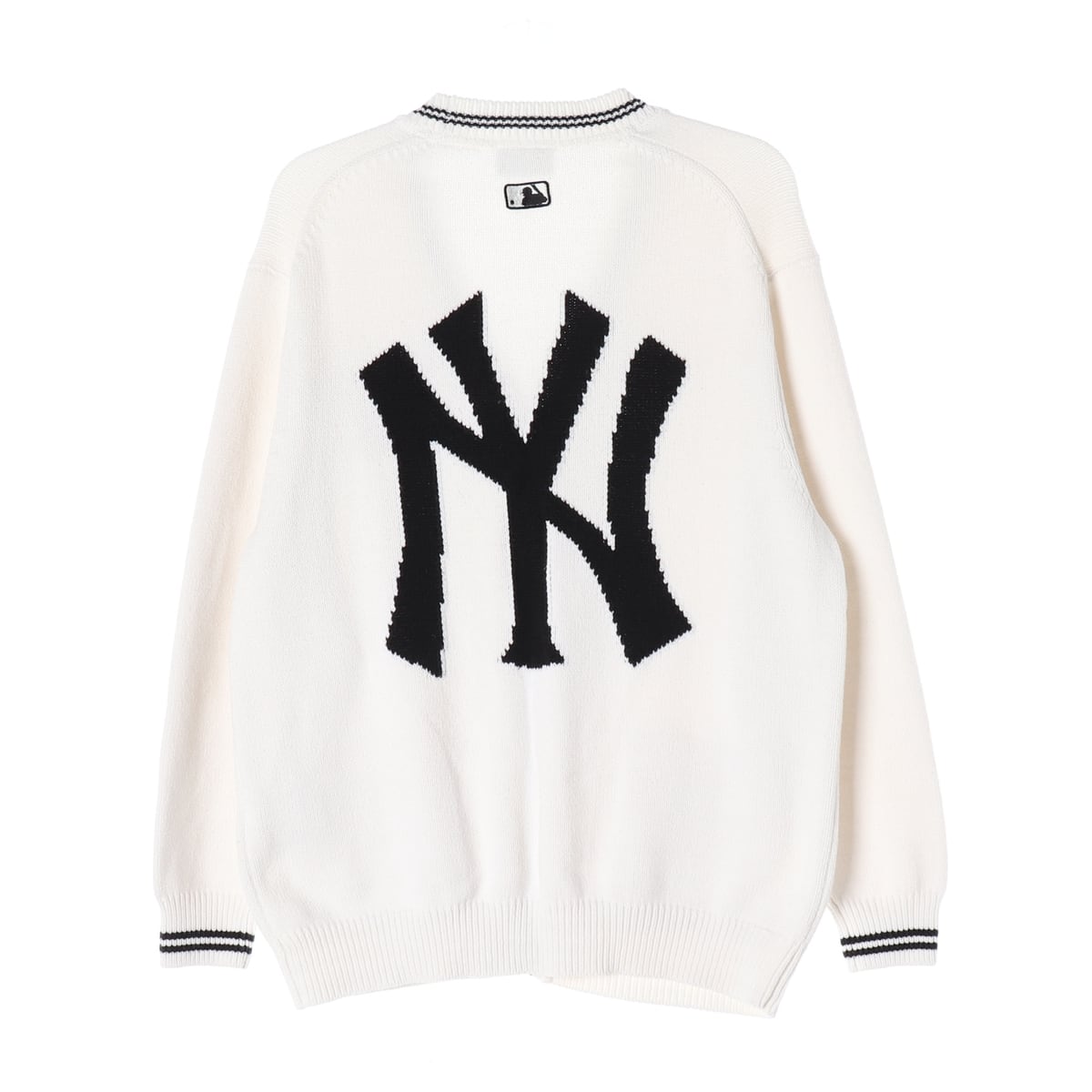 엠엘비 MLB 21FW 뉴욕 양키스 로고 니트 가디건 아이보리 상세 이미지 2