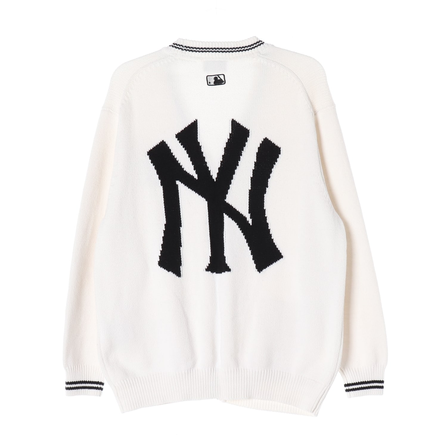 엠엘비 MLB 21FW 뉴욕 양키스 로고 니트 가디건 아이보리 이미지 2