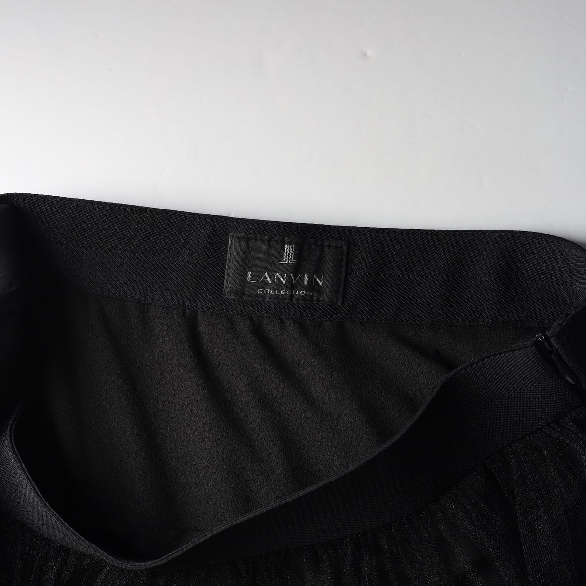 랑방컬렉션 22FW 쉬폰 레이스 샤 스커트 블랙 상세 이미지 3
