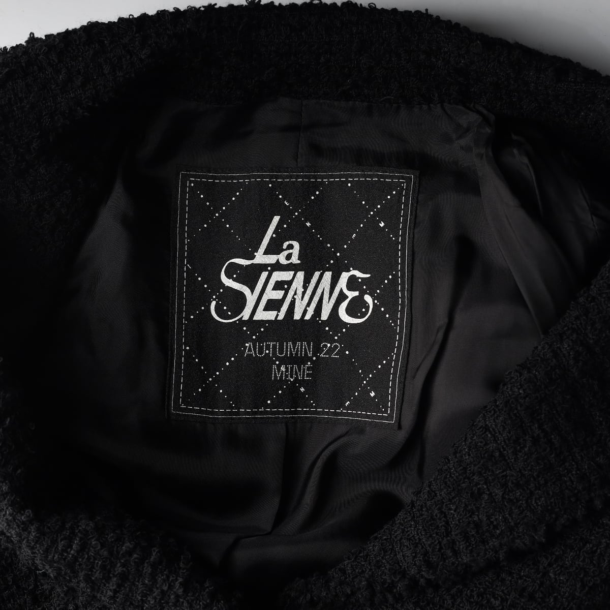 마인 22FW 트위드 블레이저 재킷 블랙 상세 이미지 3