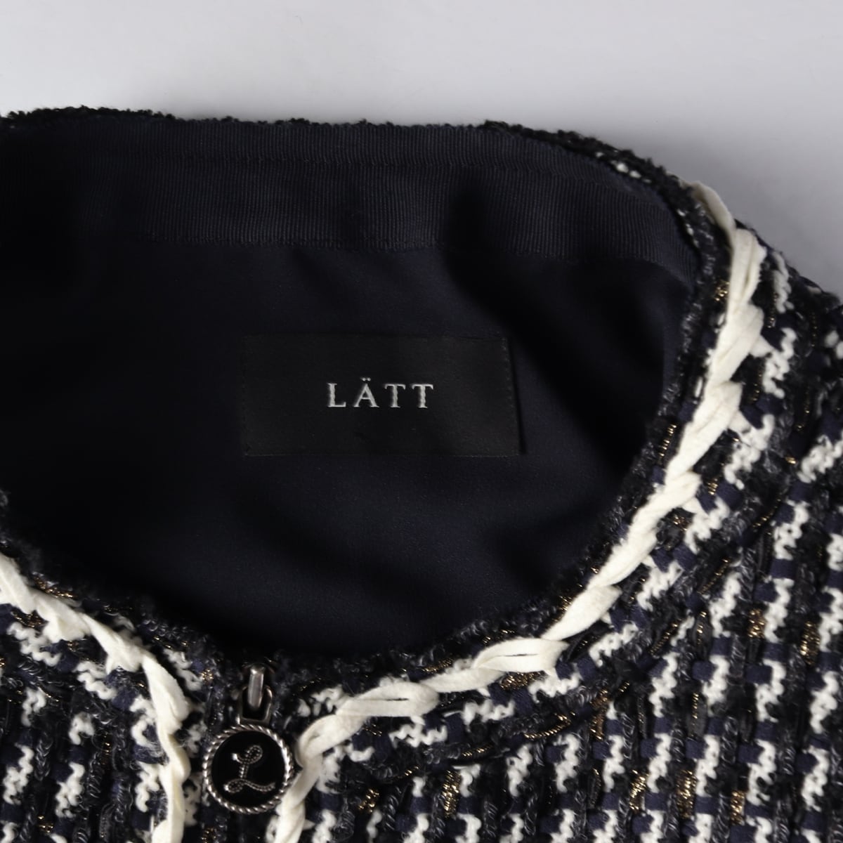 래트 LATT 21FW 트위드 집업 니트 조끼 베스트 스커트 셋업 상세 이미지 3