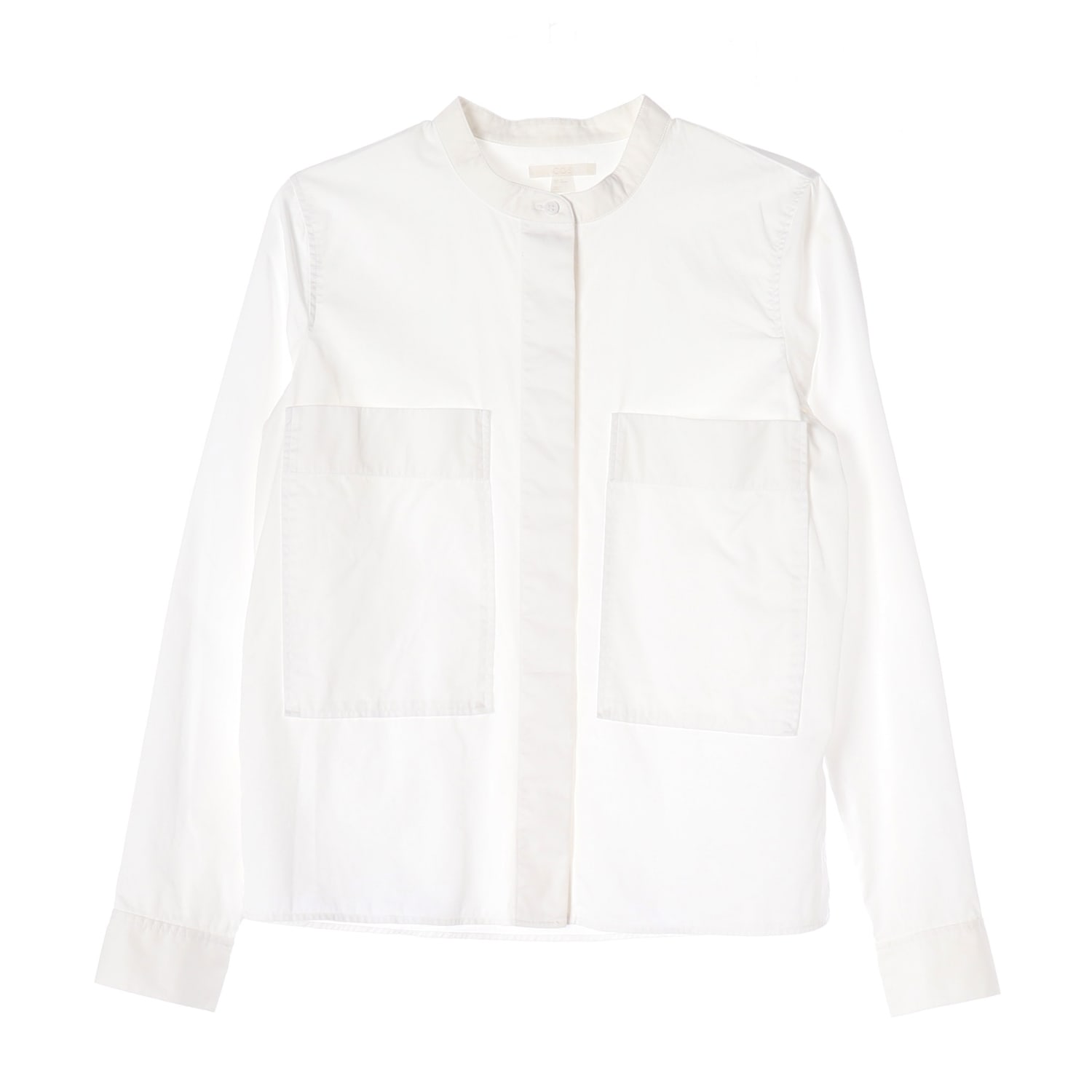 코스 코튼 스탠드 카라 카라리스 빅포켓 셔츠 블라우스 이미지 1
