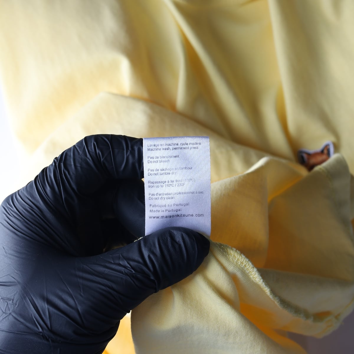 메종키츠네 21SS 폭스 패치 코튼 크루넥 반팔 티셔츠 옐로우 상세 이미지 5