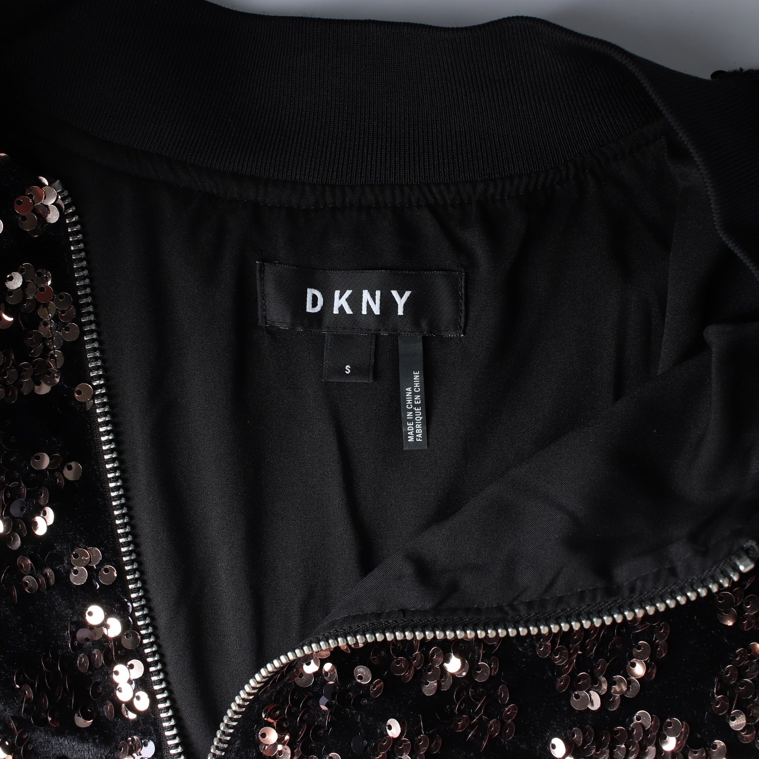 디케이엔와이 DKNY 시퀸 스팽글 블루종 집업 점퍼 재킷 이미지 4