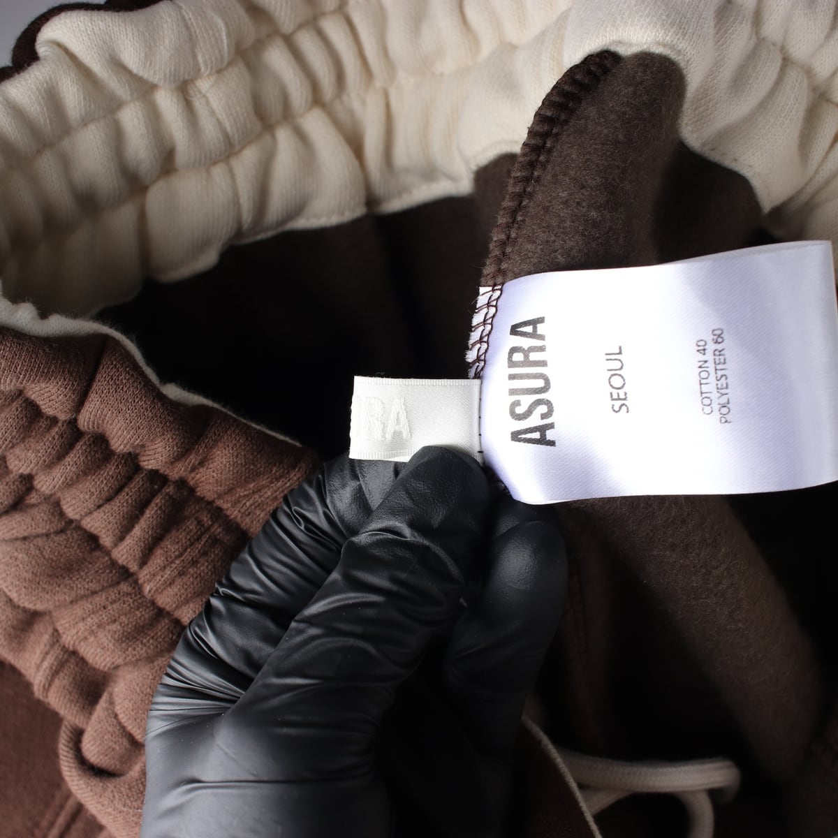 아수라 25FW 플리스 컬러 플립 스웨트팬츠 브라운 상세 이미지 4
