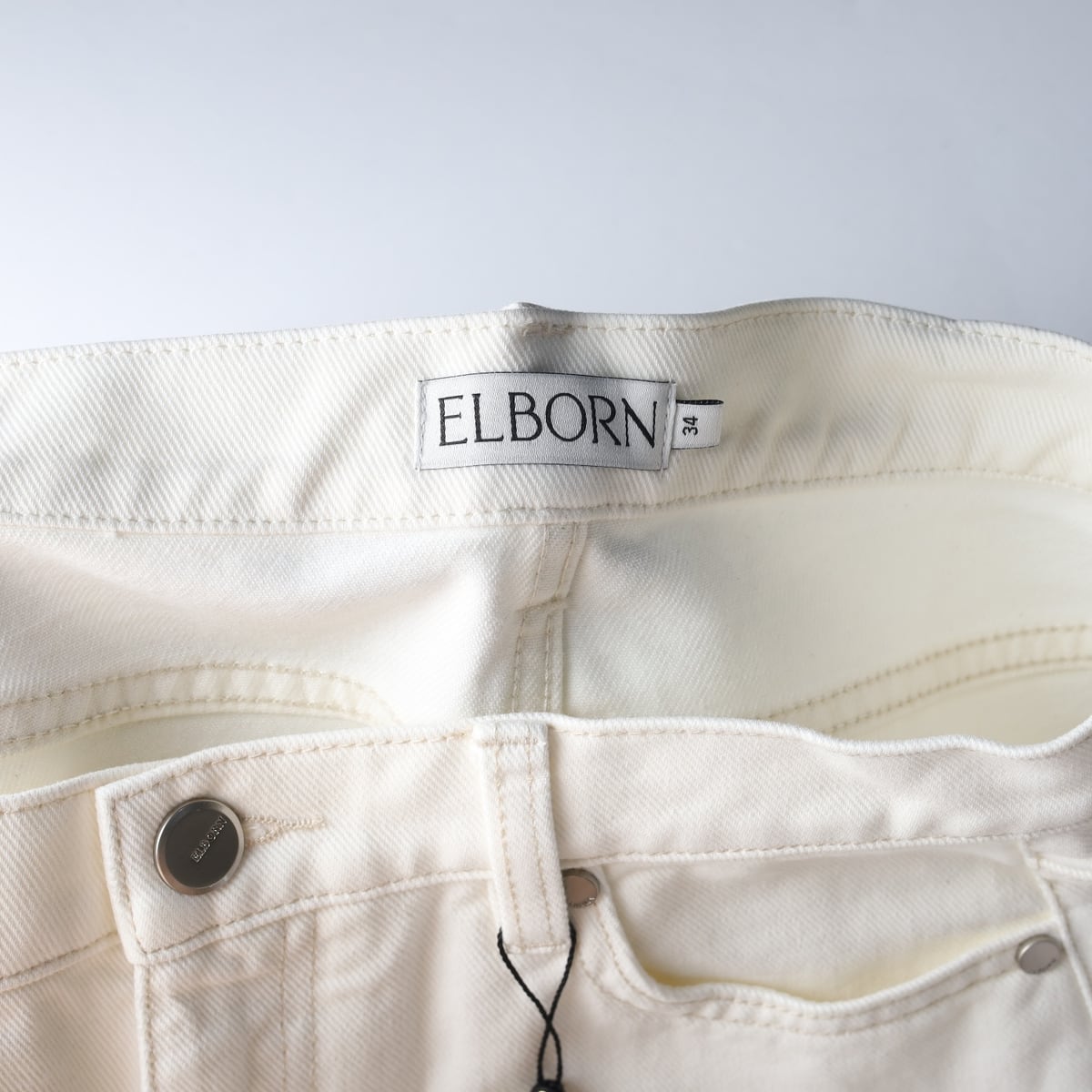 (새상품) 엘보른 ELBORN 와이드 코튼 데님팬츠 화이트 진 상세 이미지 3