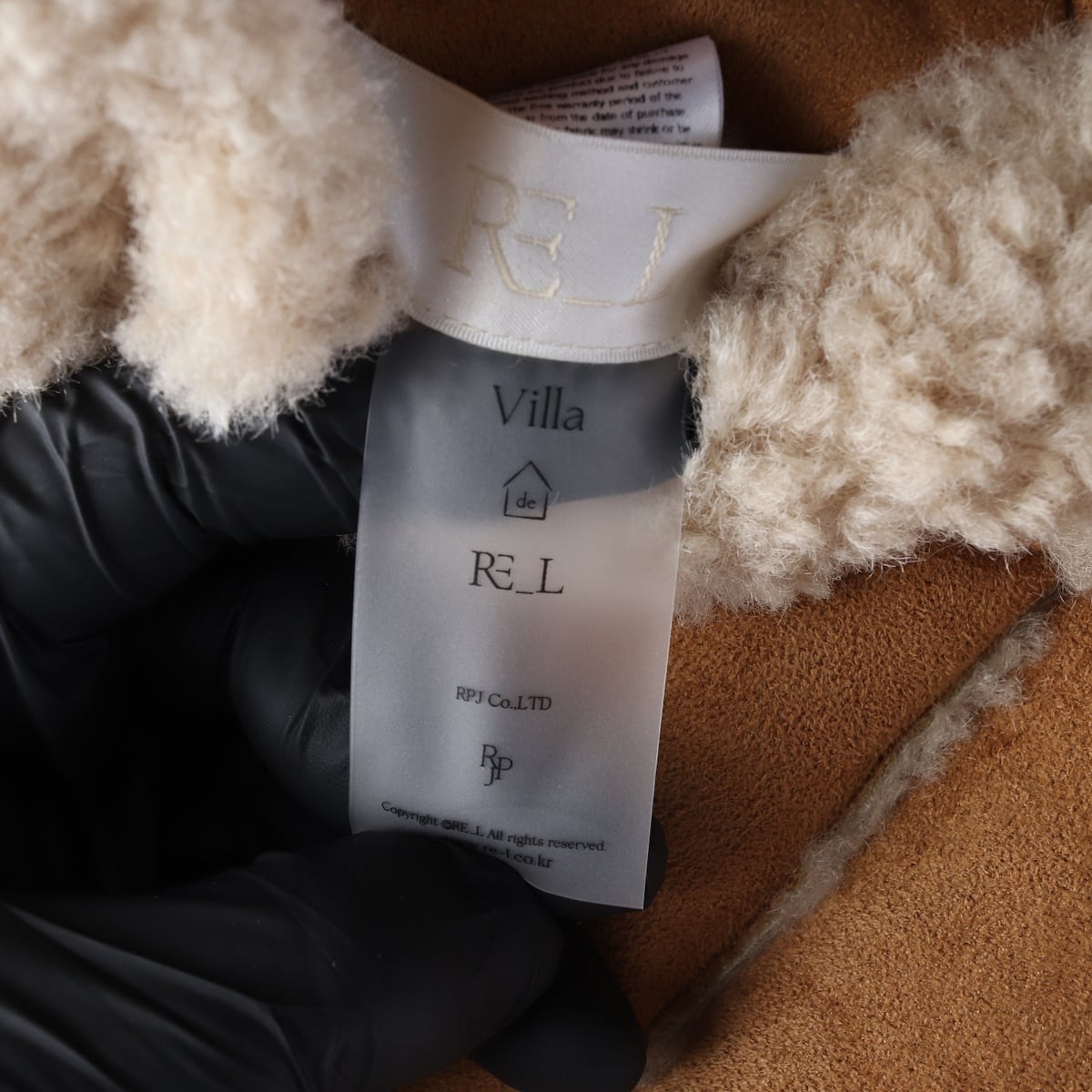 리엘 RE_L 24FW 시어링 리버시블 무스탕 재킷 코트 카라멜 상세 이미지 6