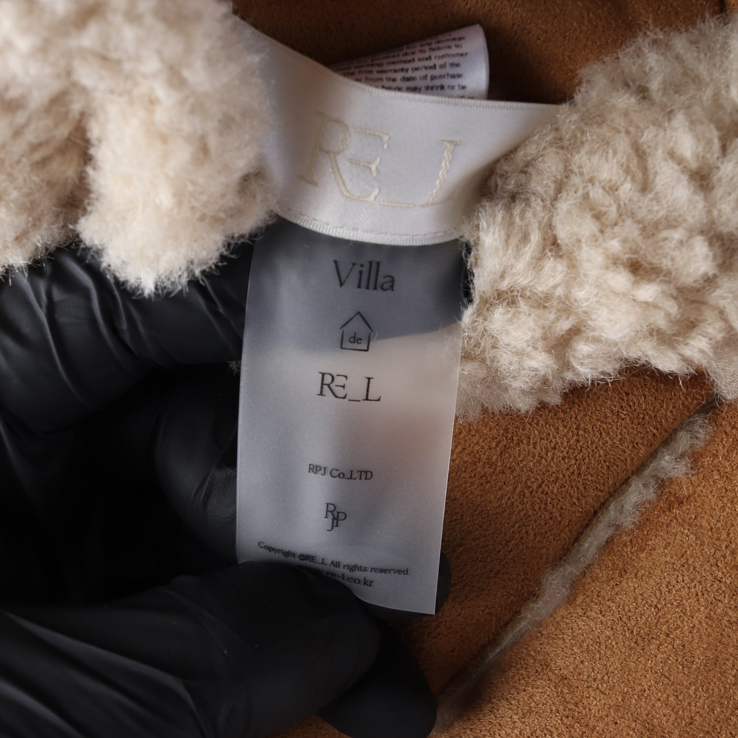 리엘 RE_L 24FW 시어링 리버시블 무스탕 재킷 코트 카라멜 이미지 6