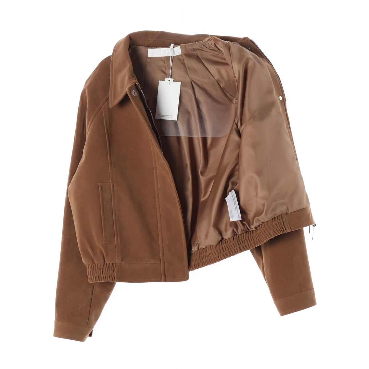 (새상품) 마조네 24FW 스웨이드 플리츠 봄버 재킷 상세 이미지 2