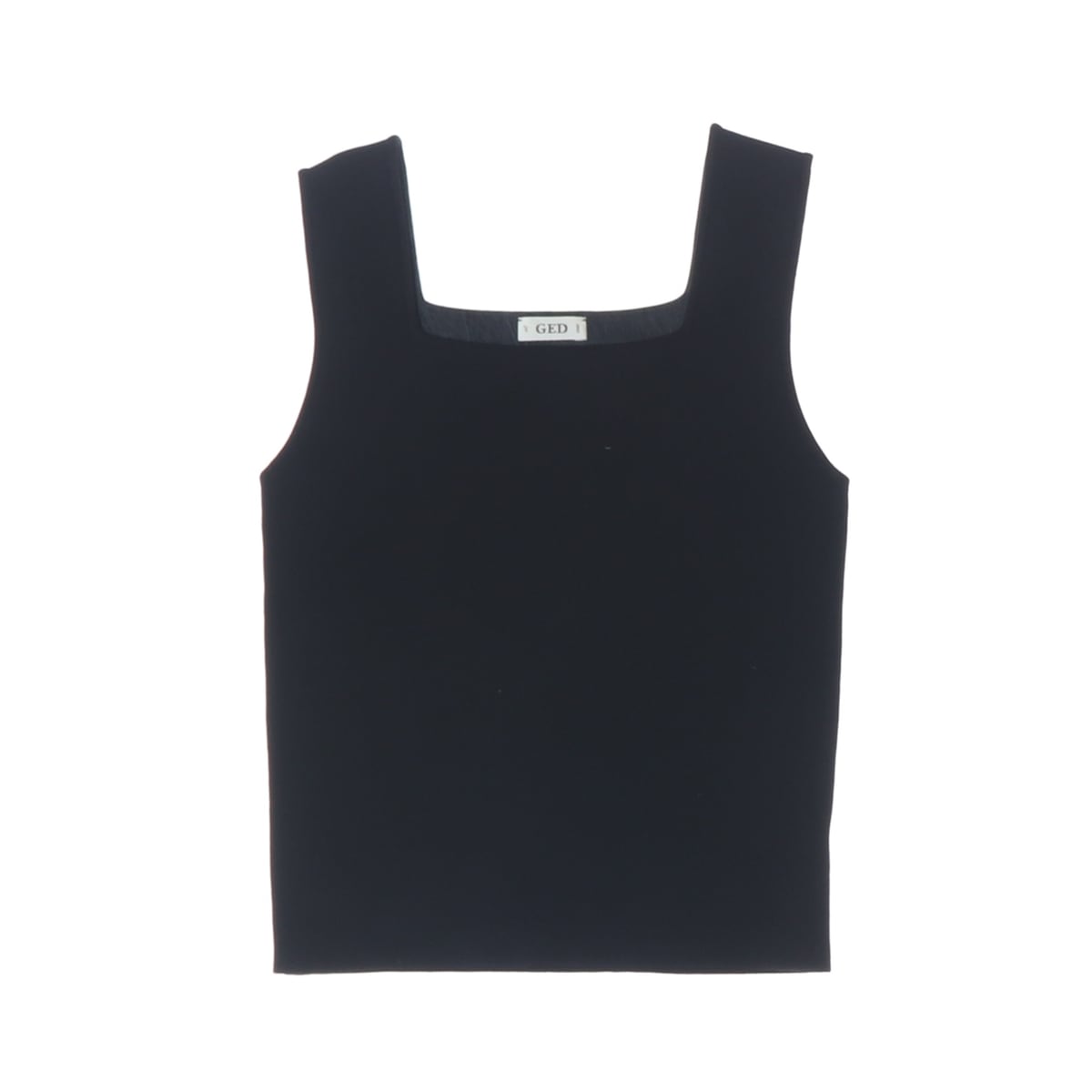 게드 GED 25SS 스퀘어넥 니트 슬리브리스 나시 탑 블랙  상세 이미지 1