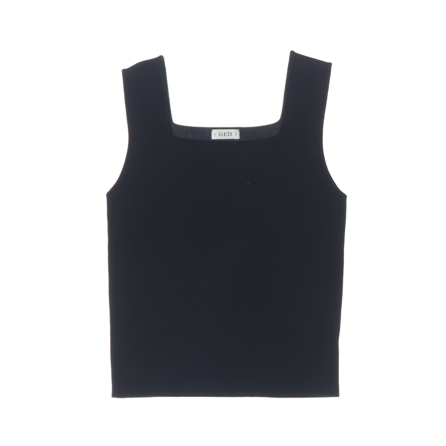 게드 GED 25SS 스퀘어넥 니트 슬리브리스 나시 탑 블랙  이미지 1