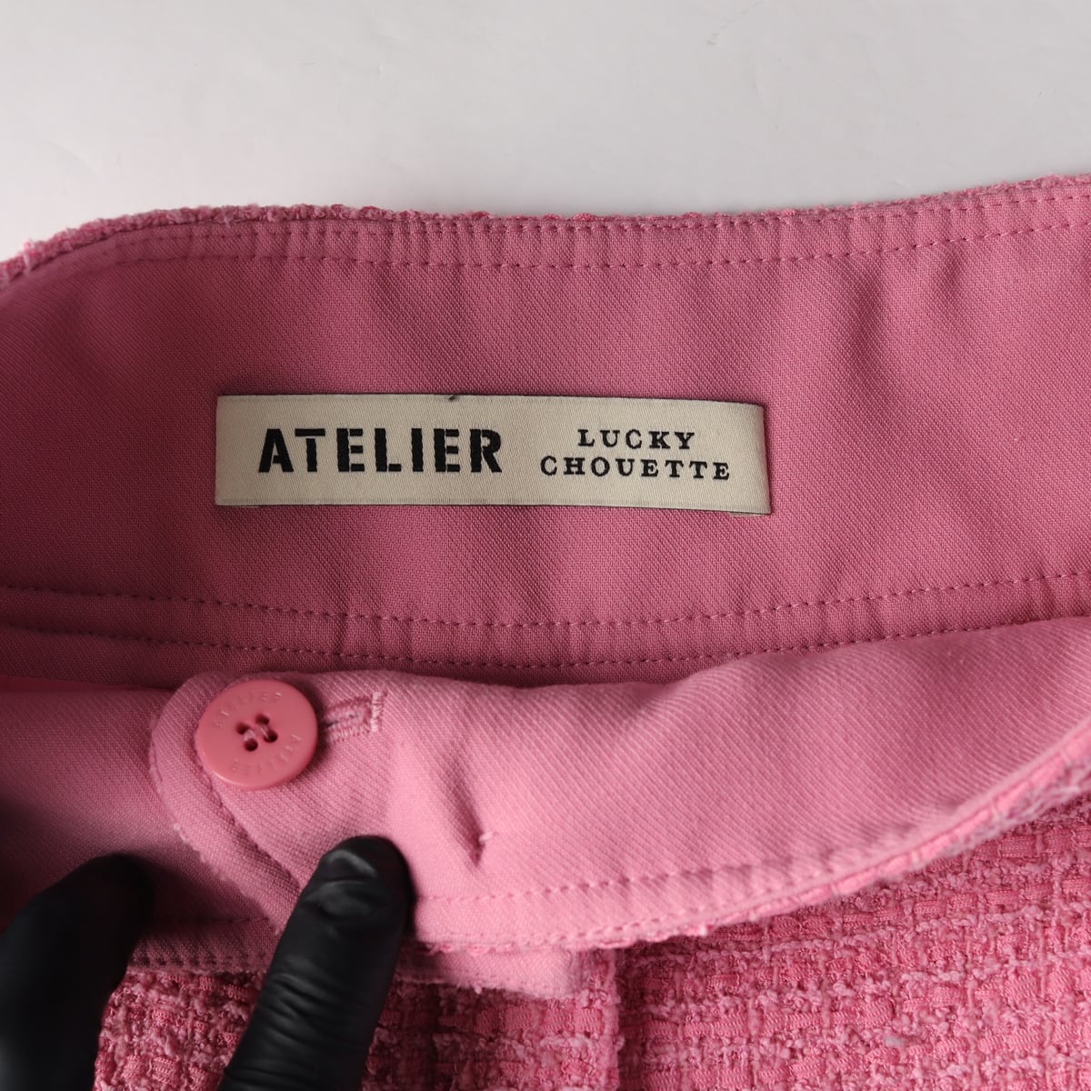 럭키슈에뜨 아틀리에 ATELIER 22FW 트위드 숏팬츠 쇼츠 셋업 핑크 상세 이미지 3