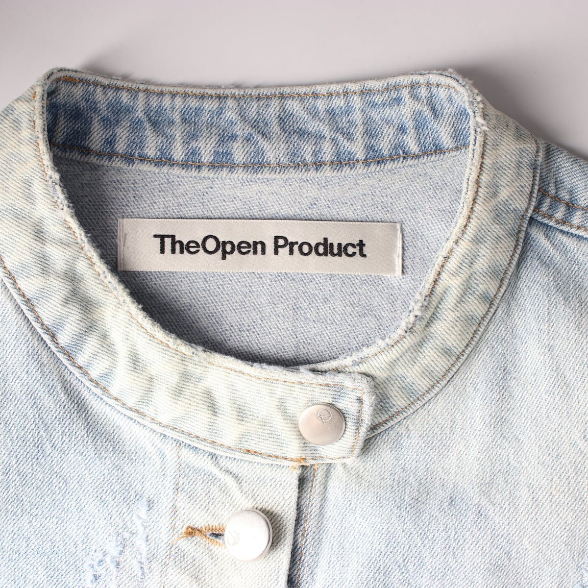 더오픈프로덕트 22FW Faded 페이디드 데님 재킷 스탠드카라 청자켓 상세 이미지 3