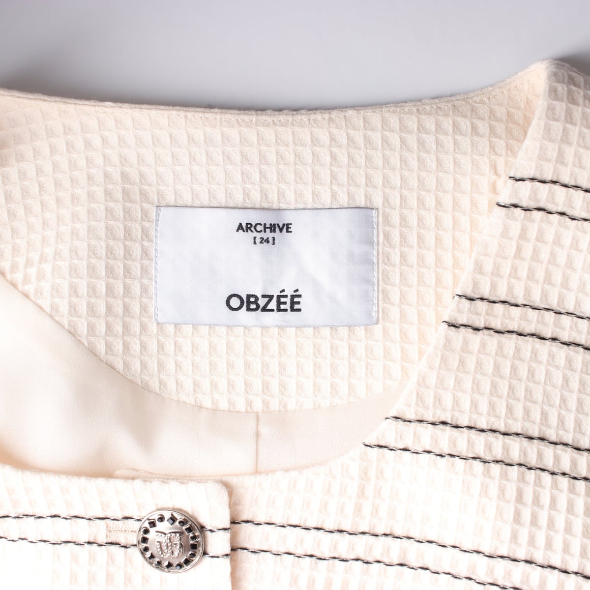 오브제 22FW 울 블렌드 컬러 라인 재킷 상세 이미지 3