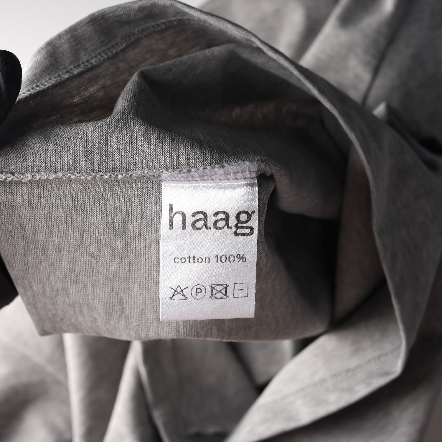 헤이그 haag 23SS 로고 자수 레귤러 크롭 반팔 티셔츠 그레이  이미지 4