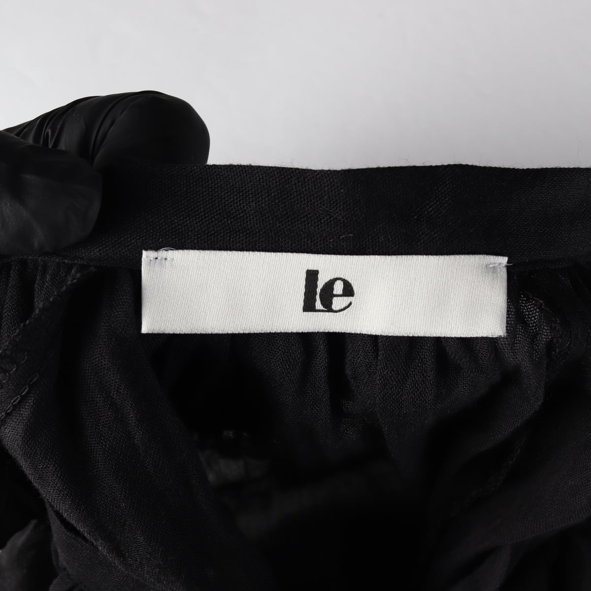 르 Le 25FW 스트링 셔링 블라우스 루즈핏 블랙 상세 이미지 3