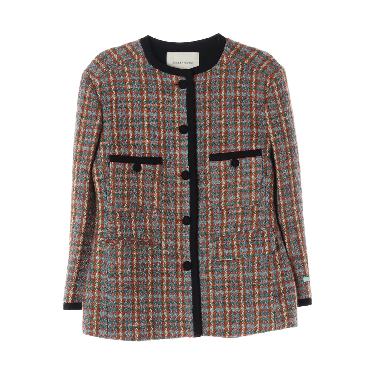 인스턴트펑크 22FW 울 블렌드 체크 트위드 재킷 상세 이미지 1