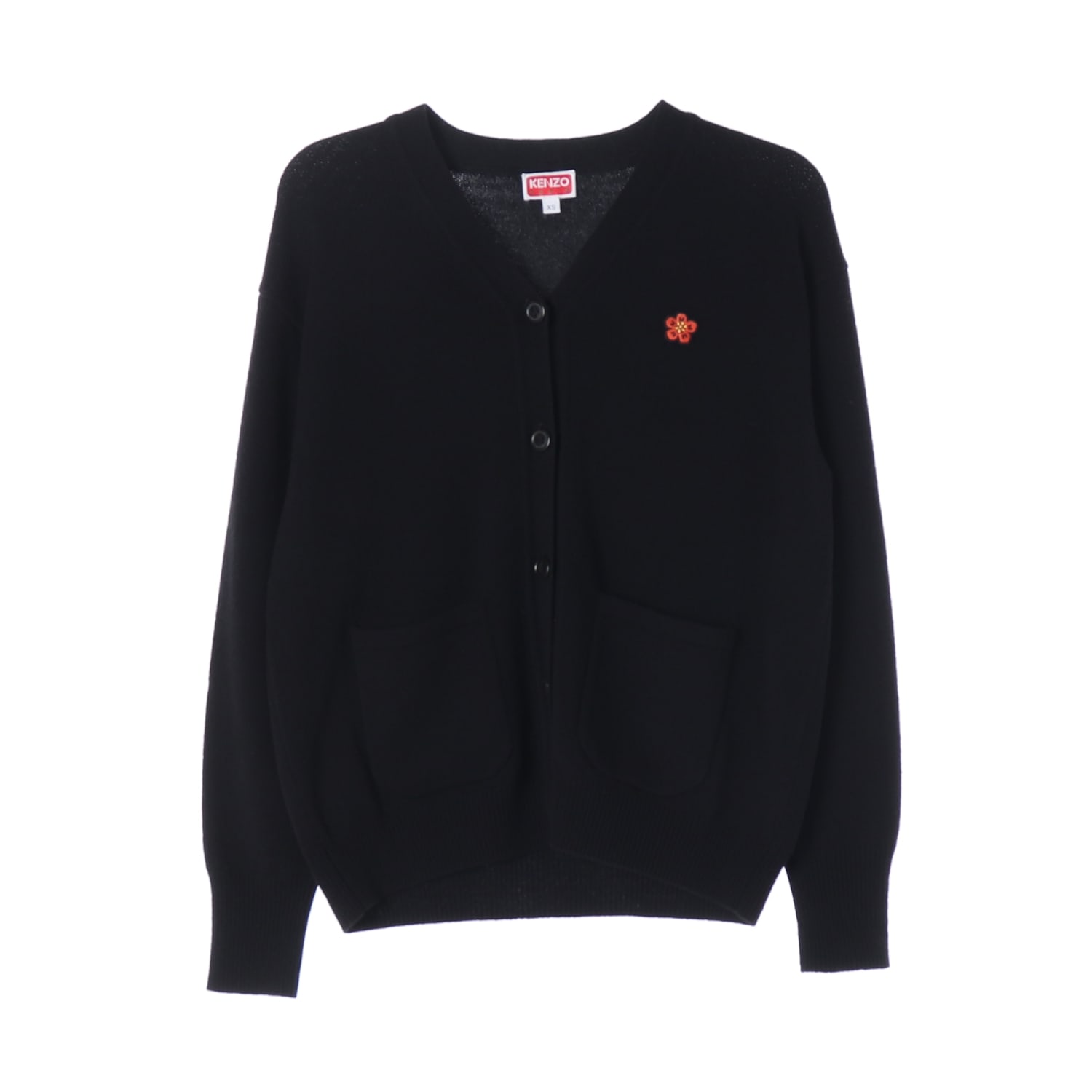 겐조 22FW 보크 플라워 스몰 로고 울 100% 가디건 블랙 이미지 1