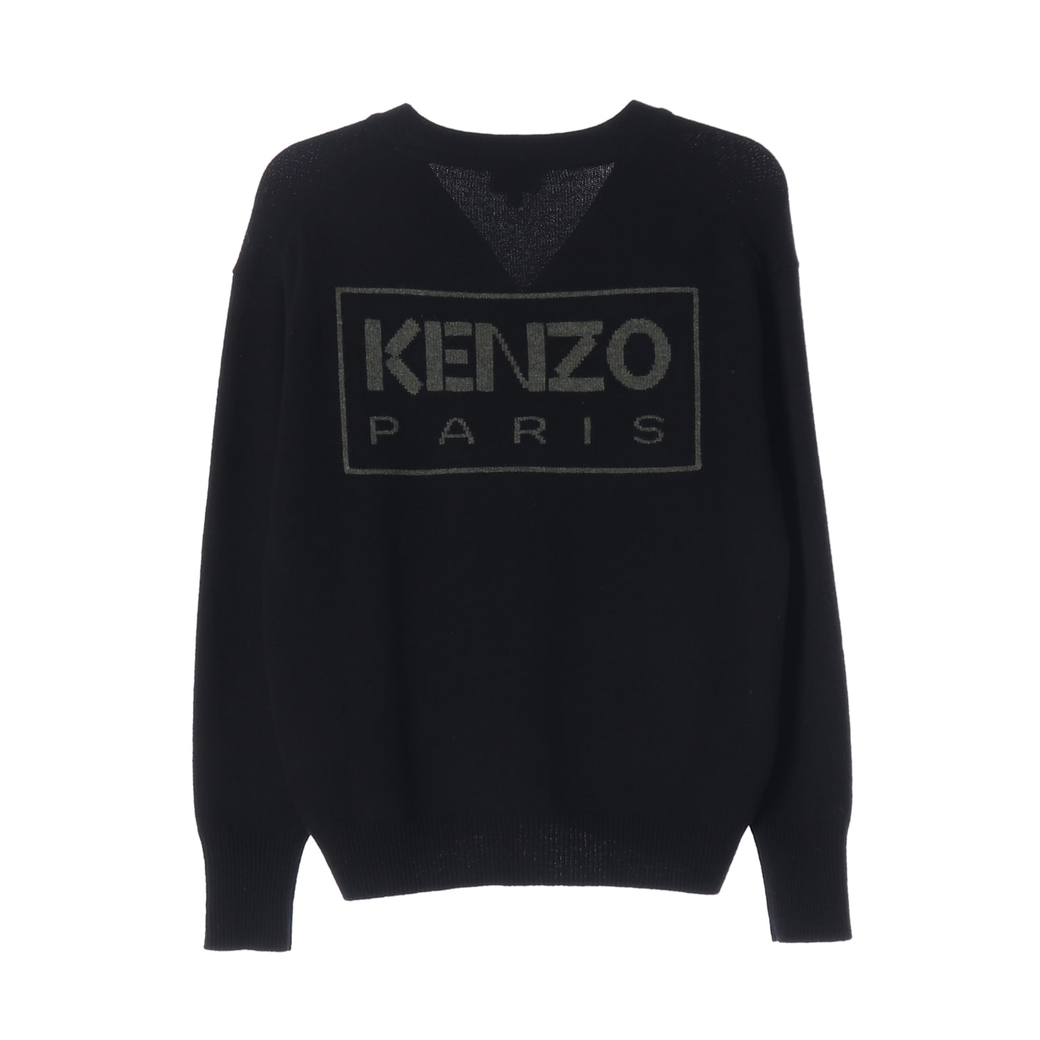 겐조 22FW 보크 플라워 스몰 로고 울 100% 가디건 블랙 이미지 2