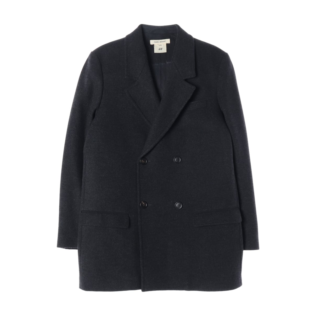 이자벨 마랑 x H&M 울 블렌드 더블 버튼 하프 코트 재킷 상세 이미지 1
