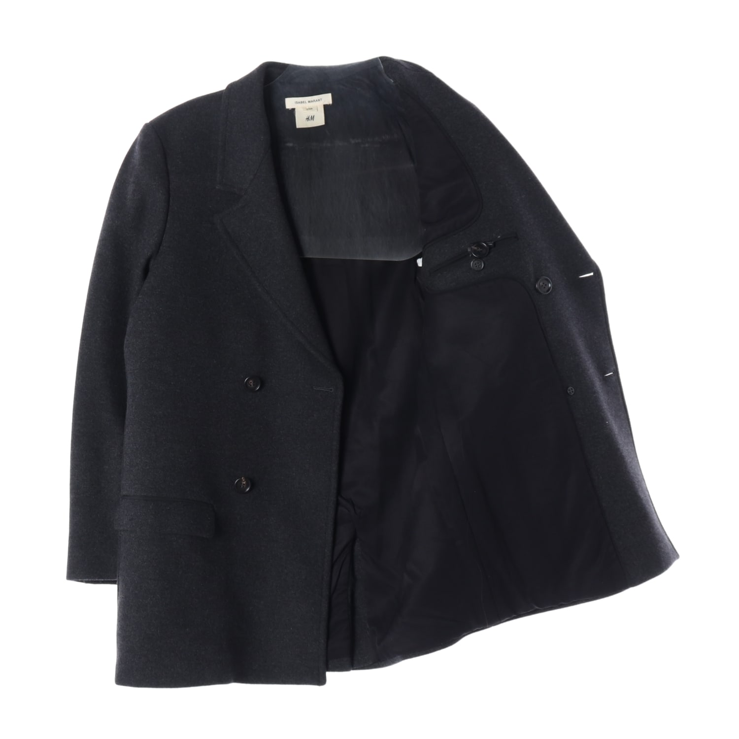 이자벨 마랑 x H&M 울 블렌드 더블 버튼 하프 코트 재킷 이미지 2