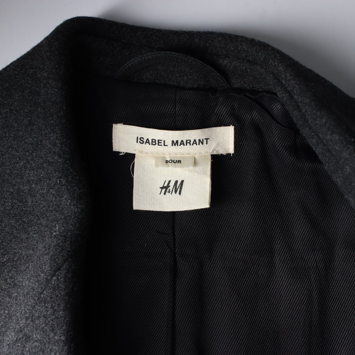 이자벨 마랑 x H&M 울 블렌드 더블 버튼 하프 코트 재킷 상세 이미지 4