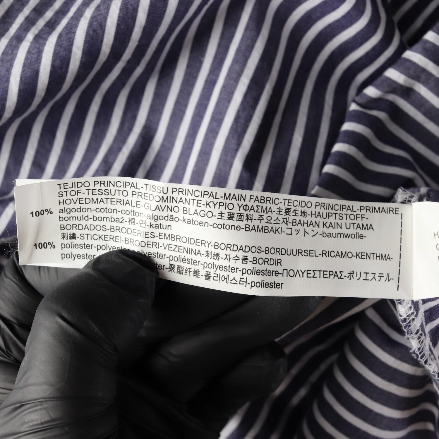 자라 스트라이프 페플럼 자수 긴팔 블라우스 이미지 4