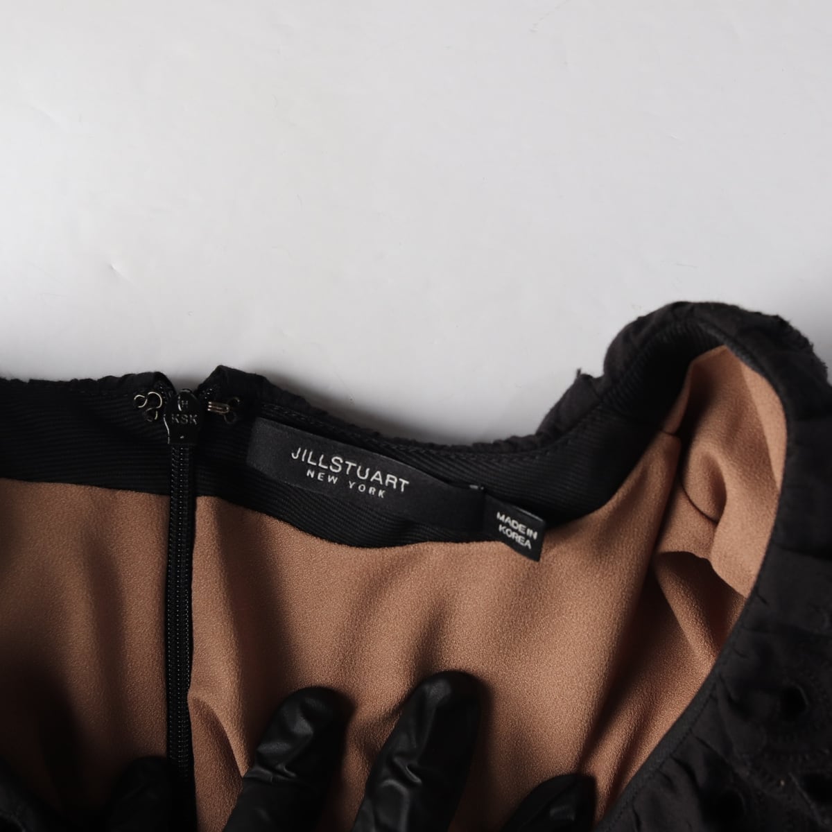 질스튜어트 21FW 실크 블렌드 롱 원피스 블랙 상세 이미지 3