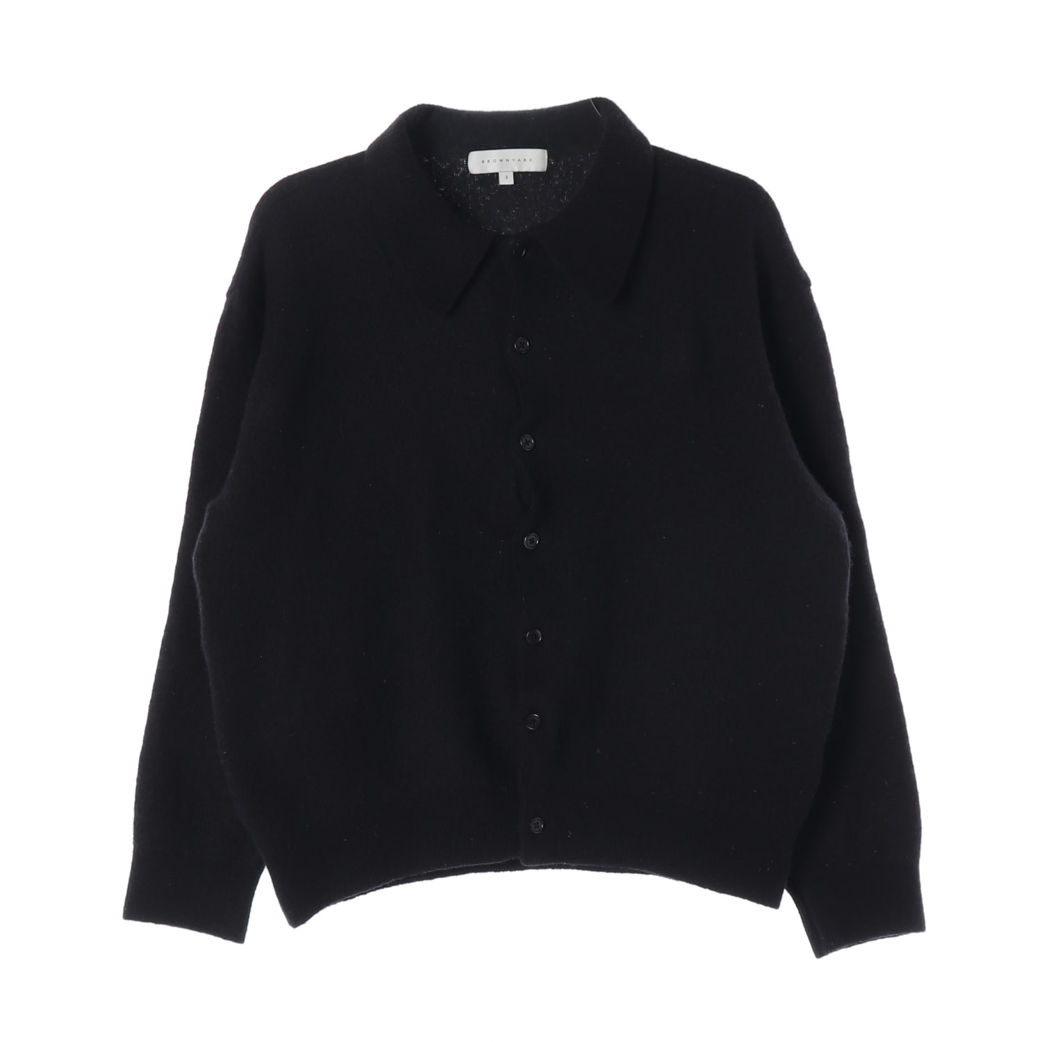브라운야드 21FW 울 블렌드 카라 버튼 니트 가디건 이미지 1