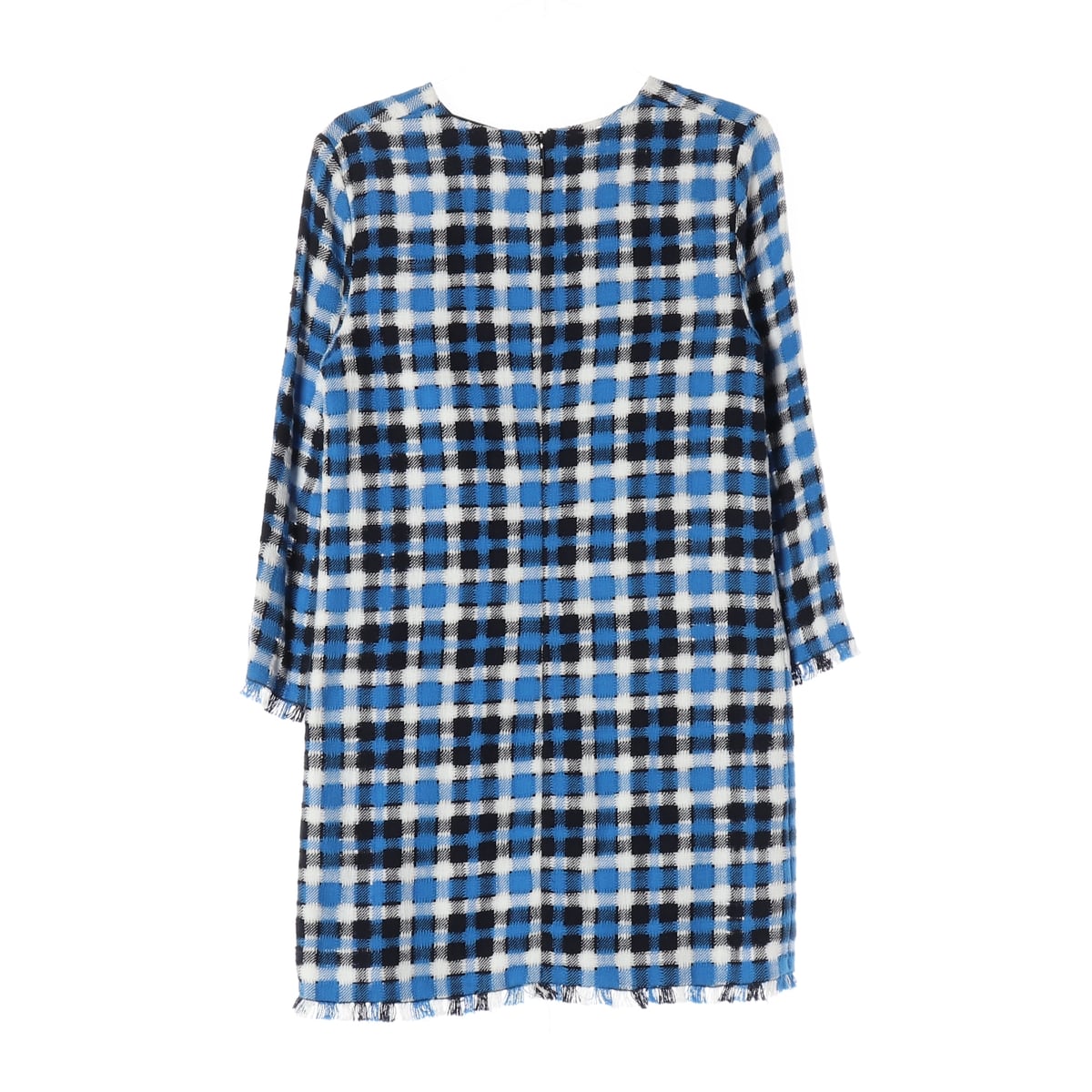 엠에스지엠 MSGM 체크 패턴 프린지 원피스 블루 상세 이미지 2