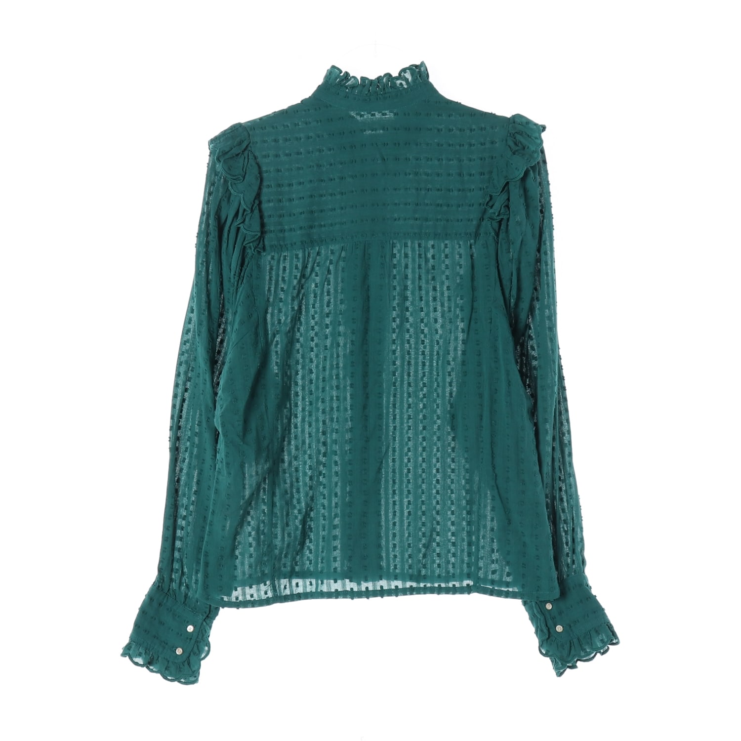 이자벨마랑 러플 디테일 코튼 블라우스 그린 셋업 이미지 2