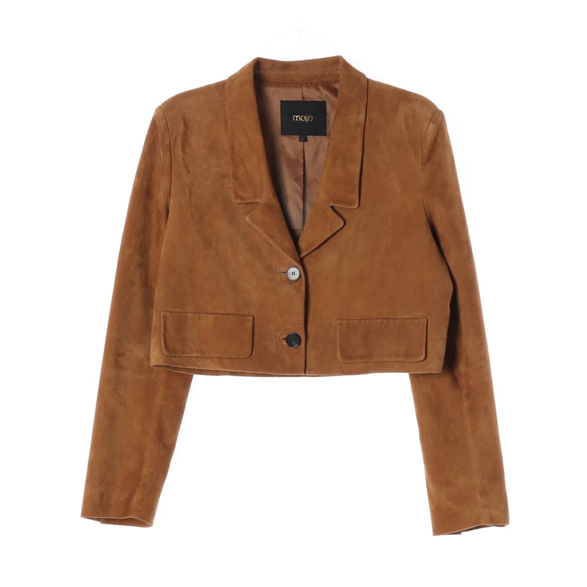 마쥬 21FW 100% 양가죽 크롭 스웨이드 재킷 상세 이미지 1