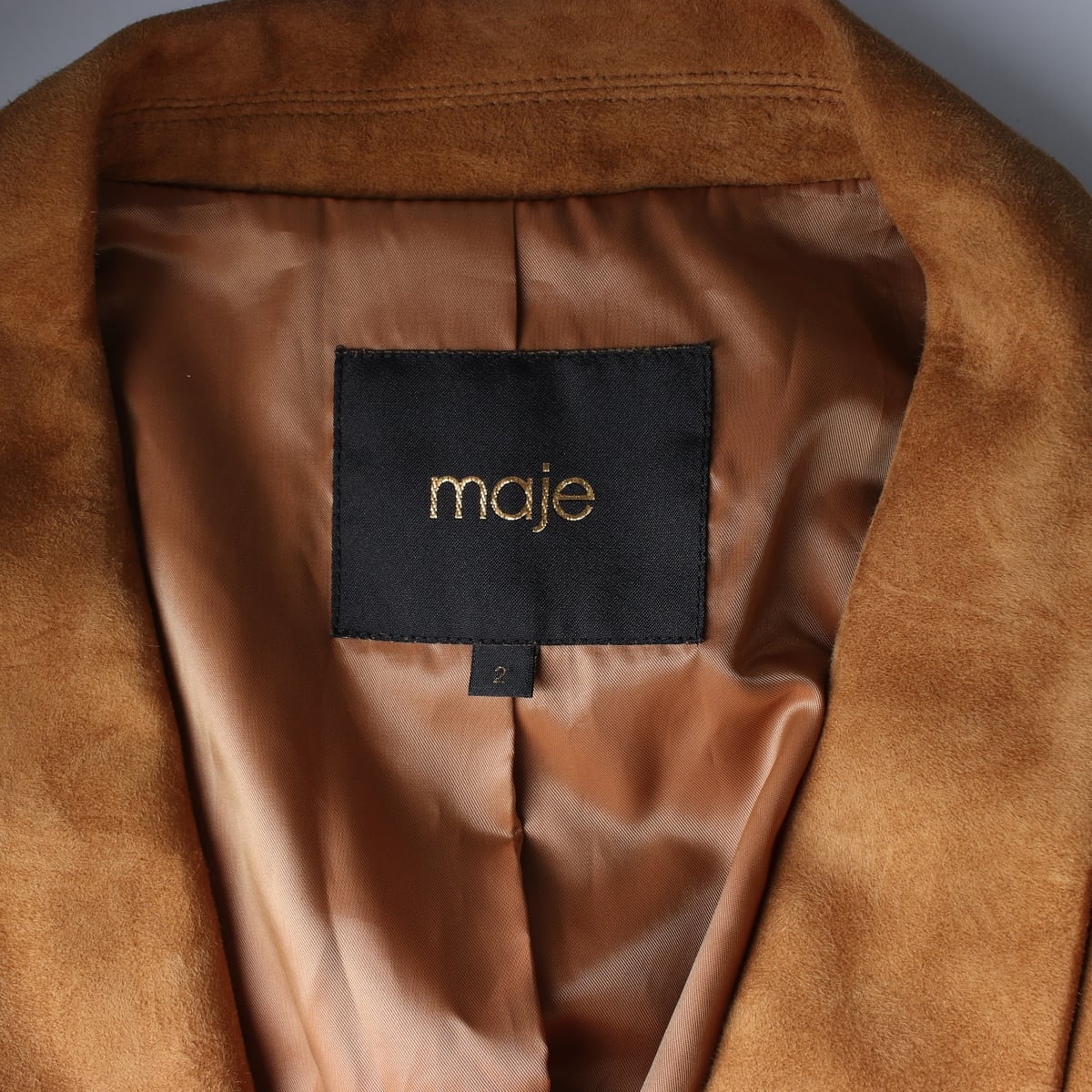 마쥬 21FW 100% 양가죽 크롭 스웨이드 재킷 상세 이미지 3